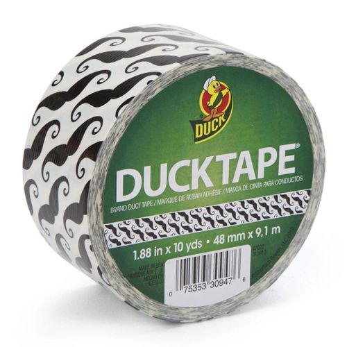 Duck Tape Mustache Pattern Duct Tape 1.88&#034; x 10yd 280912