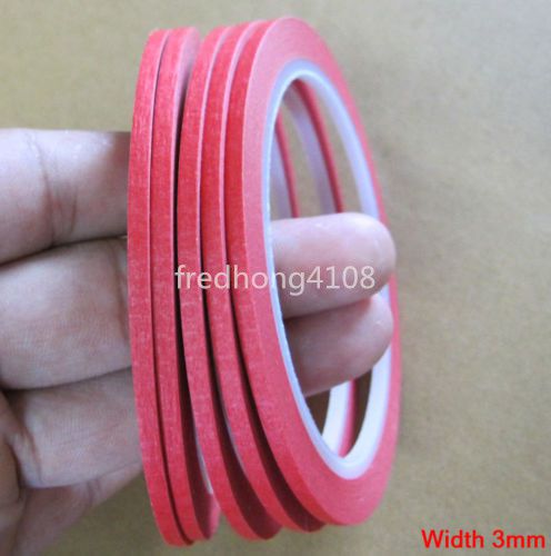5pcs 3mm*25m red masking tape for nail polish painting decoration masking for sale