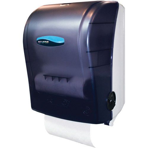 San jamar simplicity hands-free pull action hard roll paper towel dispenser, for sale