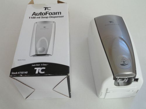 New tc autofoam touchless hand soap dispenser in box 1100 ml # 750140 white/grey for sale