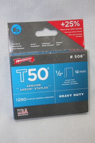 Arrow T50  Heavy Duty Staples ~ 1/2&#034; or 12mm ~ 1250 Total Staples ~ # 508