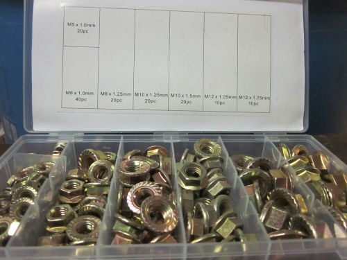 140pc G INDUSTRIAL TOOL GOLD FLANGE NUT METRIC ASSORTMENT WASHER BOLT FNA-140