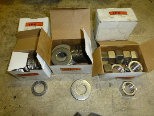 LOT OF NEW 18-8 SS 7/8 NUTS AND WASHERS 20 NUTS 25 FLAT WASHERS 20 LOCKWASHERS