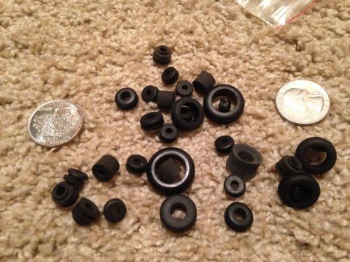 Lot of rubber grommets for wire feed through hole assorted sizes new 25+ pieces for sale