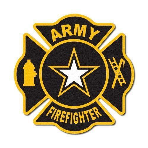 FIREFIGHTER DECAL - FIRE STICKER  - Army Firefighter Reflective Decal