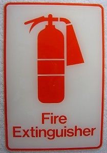 Fire Extinguisher - 6&#034; x 9&#034; Acrylic Decal Sign