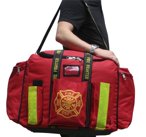 Firefighter turnout gear step in bunker fire bag xl red first responder fb20 for sale