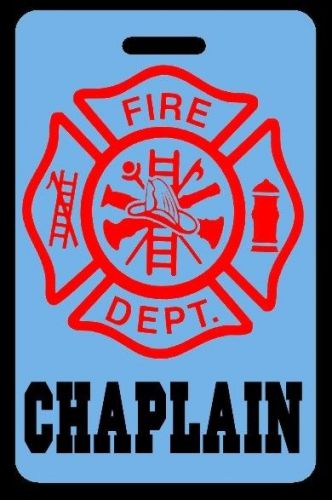 Sky-Blue CHAPLAIN Firefighter Luggage/Gear Bag Tag - FREE Personalization