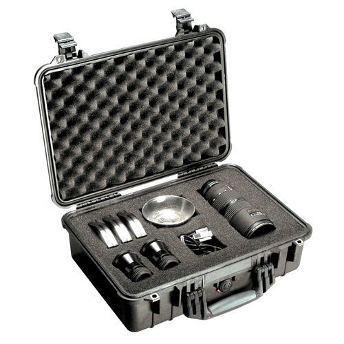 Pelican products 1500 case 16.75x11.18x6.12in black no foam for sale