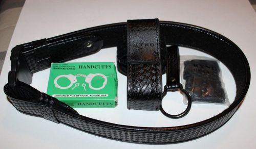 Ryno gear security utility belt lot black radio holder clips key holder cuffs for sale
