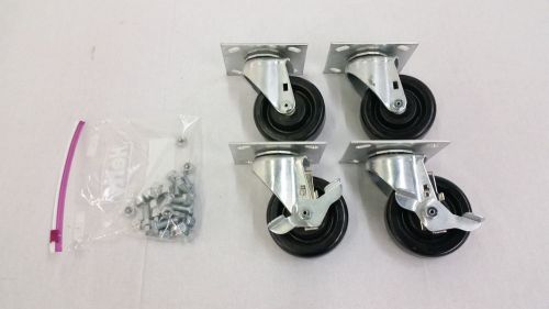 Set of 4 Heavy Duty Commerical Industrial 4&#034; Casters Wheels w/ Mounting hardware