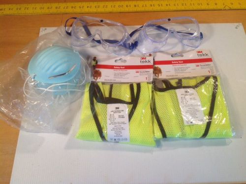 Safety Vest , One Size Fits Most, 20 Dust Mask, 2 Safety Goggles
