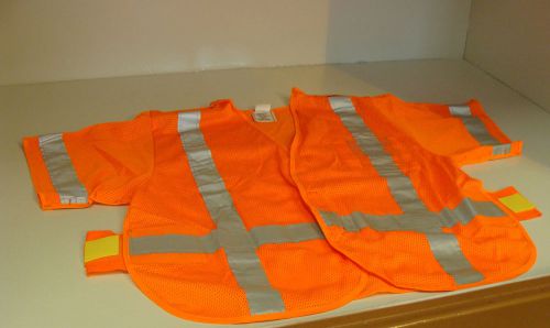 Dsp 3xl / 4xl class 3 bright orange mesh vest 2 inch reflective tape used for sale