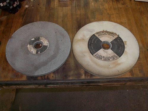 TWO 10 X 1/2 X 1 1/4 HOLE ABRASIVE GRINDING WHEELS ONE NEW