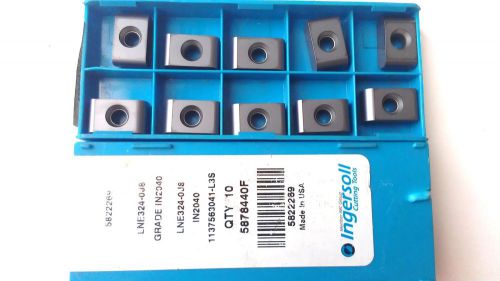Ingersoll LNE324-0J8 Grade IN2040 Carbide Milling Inserts (10 NEW Inserts) (A37)