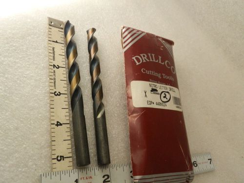 2 ea size letter x  jobber drill bits  flute  5-1/8&#034; drillco 440n524 (loc12) for sale