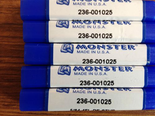 Lot of FIVE, Solid Carbide 5/64 - Double Ended - Stub - 4FL - Made in USA