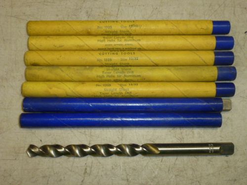 NOS! LOT of (7) MORSE 15/32&#034; HSS DRILL BITS, STRAIGHT SHANK, HIGH HELIX for ALUM