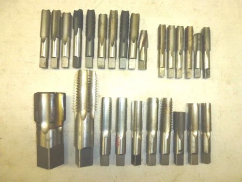 Lot of (26) large assorted threading taps, range 3/4&#034; to 2-1/4&#034;, many unused! for sale