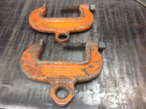 (2) cincinnati tool  6&#034; crane bridge super c-clamp w/lifting ring  free shipping for sale