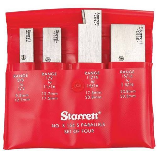 STARRETT Set Of Four Parallels:sizes A, B, C, D, in case