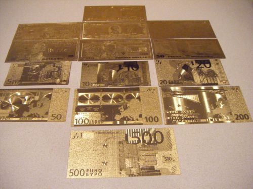 NEW UNC Lot of 14 Different UNC Gold Banknotes US and Euros