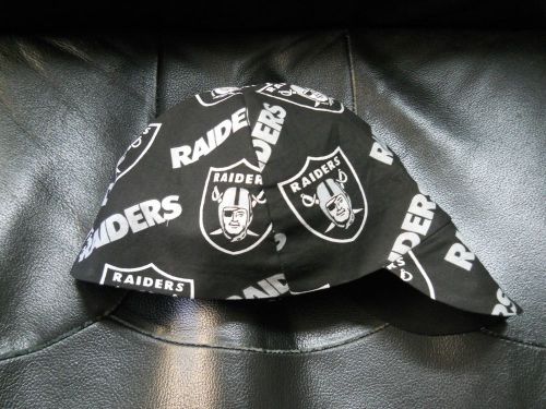 Wendys Welding Hat Made With Oakland Raider Black Fabric!! NEW!!