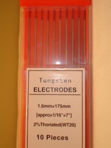 TUNGSTEN Electrode For TIG Welding 1/16&#034; 2%Ceriated (Gray) PKG/10 NEW C16-7