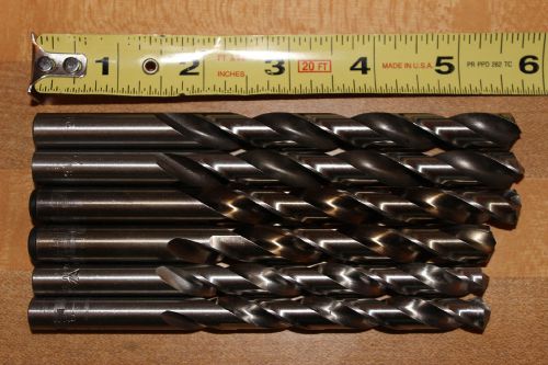 6 HS Straight Shank High Speed Drill Bits 7/16 &amp; 3/8 USA 3 New