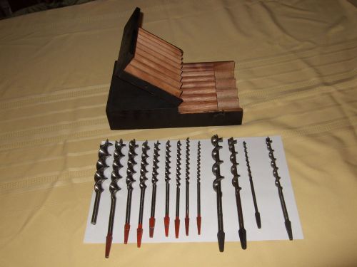 IRWIN 13 PIECE AUGER BIT SET WITH WOODEN BOX  W. A. Ives Manufacturing Mephisto