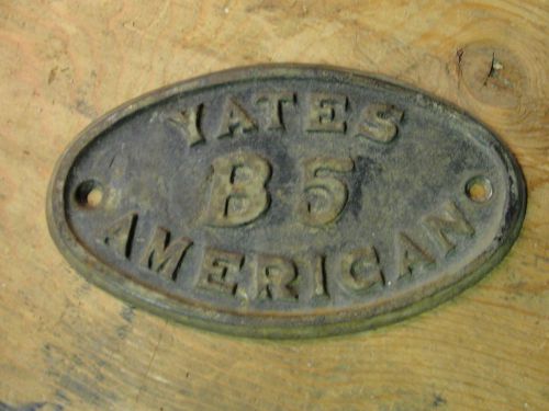 Yates American B 5 builders plate woodworking machinery