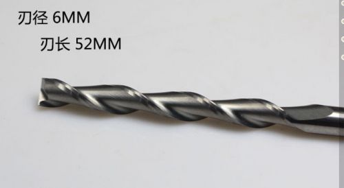 2pcs carbide endmill double flute spiral cnc router bits 6mm 52mm for sale