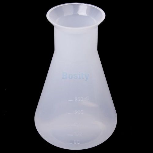 Clear laboratory chemical conical flask container bottle 250ml test measure new for sale