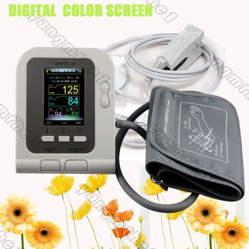DIGITAL ARM BLOOD PRESSURE MONITOR NIBP, PR,vet Spo2 Probe Color Screen Software