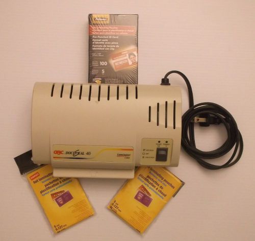 GBC Docuseal 40 Laminator Bus. Cards ID Tags Luggage Tags HOT COLD Free Pouches!