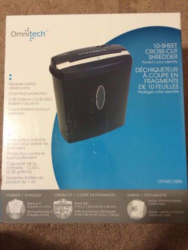Omnitech 10 sheet cross-cut shredder ot-nxc10pa *brand new* *intl shipping* for sale