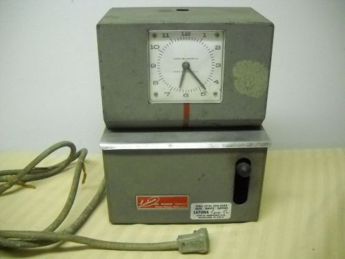 Vintage Latham model employee time recorder clock  NO KEY As is