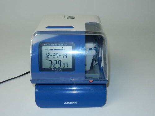 0218 Amano PIX 200 Atomic Electronic Time Recoder &amp; Date Stamp