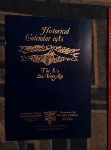 1983 Historical CALENDAR The 80&#039;s 200 Years Ago Physicians Mutual / Life Ins Co