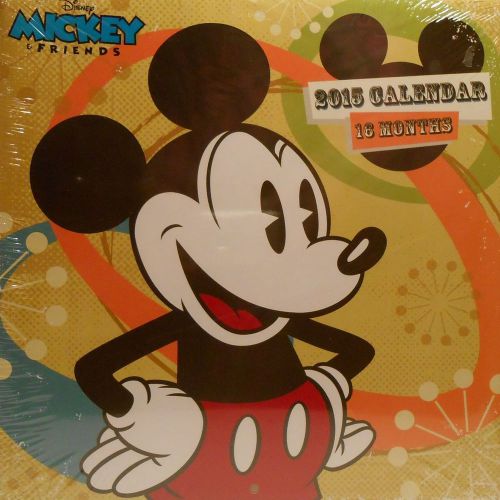 2015 Calendar Disney MICKEY MOUSE &amp; Friends 16-Month 10x10&#034; SEALED