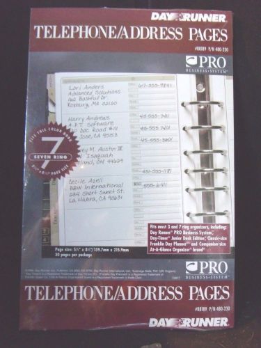 Day Runner Pro Telephone Address Pages Refill  30 Pages NIFSP