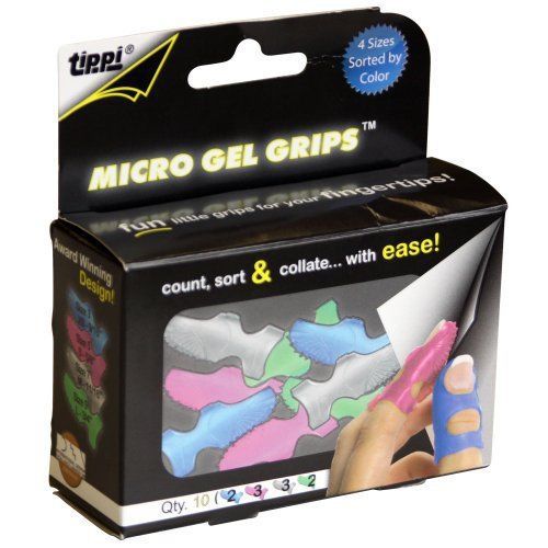 Lee Tippi Micro Gel Fingertip Grips - Assorted Sizes - 10 Pack (61410) New