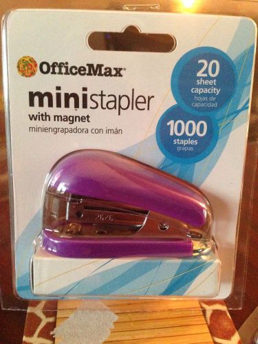 Office Max Mini Stapler with Magnet Purple