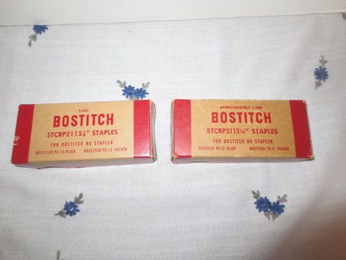 Two Vintage Boxes Bostitch 1/4&#034; Staples for B8 Stapler,P4-12 Plier,T5-12 Tacker