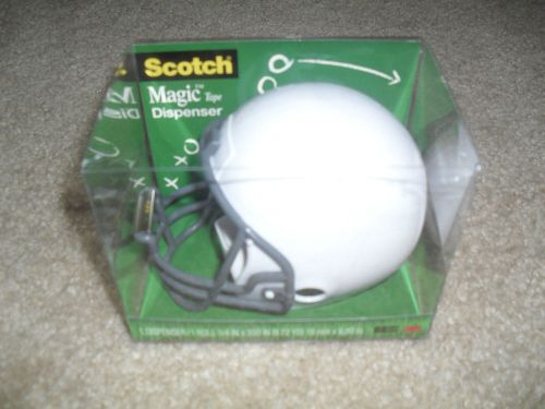 SCOTCH MAGIC TAPE DISPENSER in the shape of a FOOTBALL HELMET WHITE