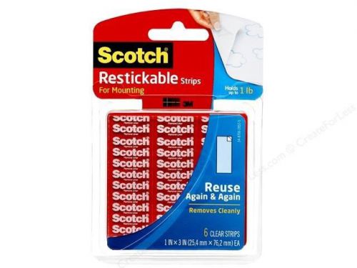 Scotch Reusable Strips, 1&#034;x3&#034;  12 Strips