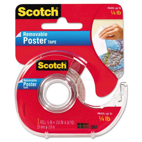 Scotch wallsaver removable poster tape, double-sided 3/4 x 150 w/disp., 1 roll for sale