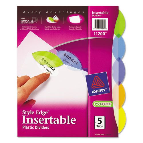 Style Edge Insertable Reference Dividers, Multicolor, 5-Tab, 11 x 8 1/2