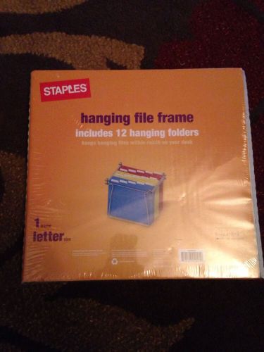 NEW Hanging File Folder System with Frame, 12 Letter size folders. Staples