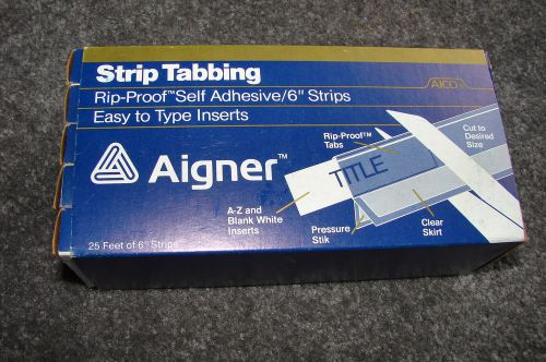 NEW Vintage Aigner Strip Tabbing 25 feet of 6&#034; Adhesive Strips File Labels